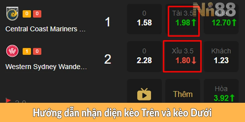 Hướng dẫn nhận diện kèo Trên và kèo Dưới