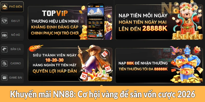 Khuyến mãi NN88 - Cơ hội vàng để săn vốn cược 2026